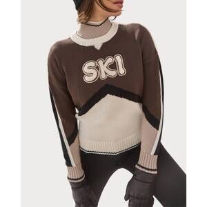 NEW ALP N ROCK aiken retro ski sweater in coffee